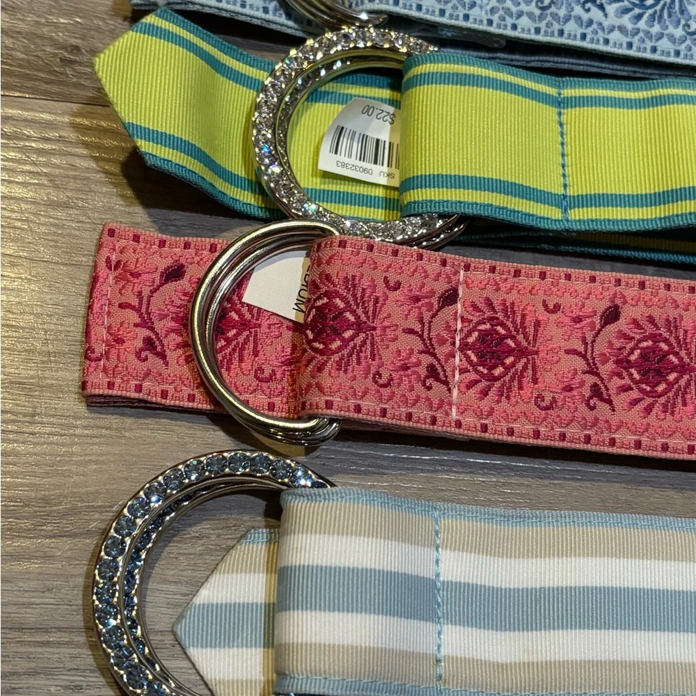 5 Authentic vintage Y2K double d ring ribbon belts bling preppy women’s